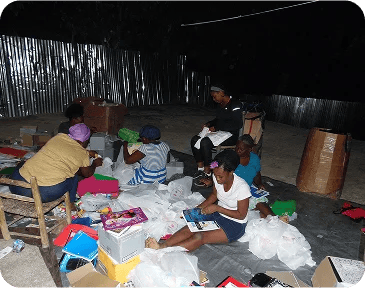 Our Meraki Team gathering school supplies for kids.