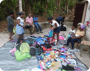 Our Meraki Team gathering school supplies.